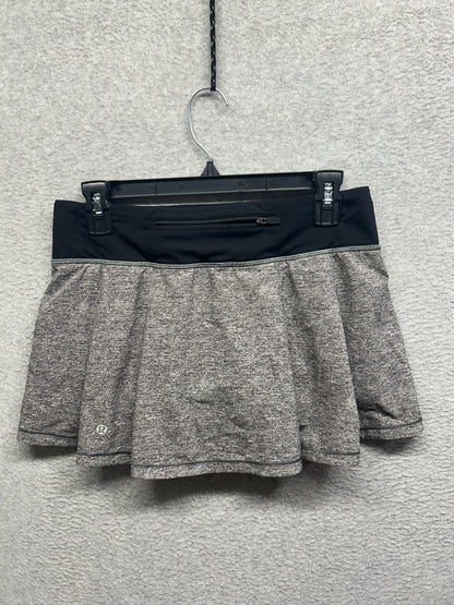 Lululemon Pace Rival Skirt (Regular) No Panels 13" Size 6 Heather Lux Multi Black / Black