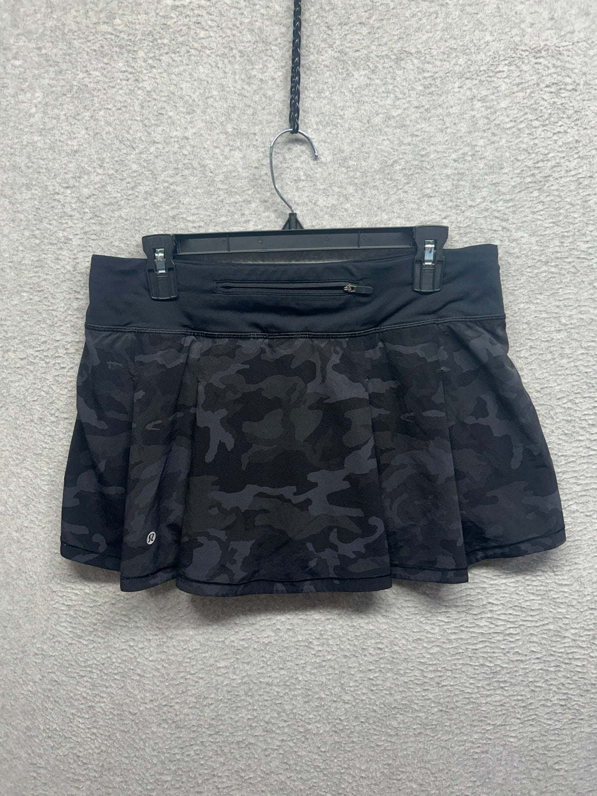 Lululemon Pace Rival Skirt (Regular) No Panels 13" Size 8 Incognito Camo Multi Grey / Black