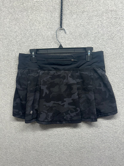 Lululemon Pace Rival Skirt (Regular) No Panels 13" Size 8 Incognito Camo Multi Grey / Black