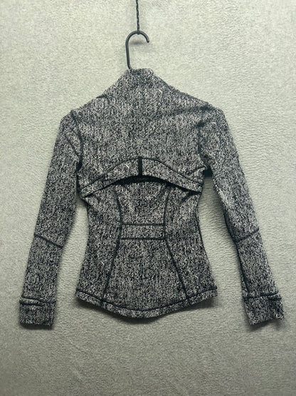 Lululemon Define Jacket Size 2 Luon Irregular Denim Twill Black White