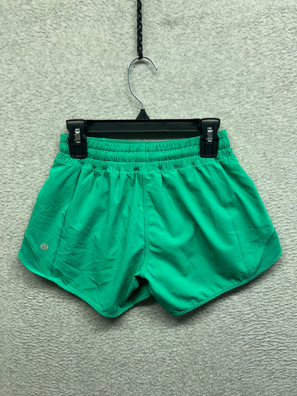 Lululemon Hotty Hot Low-Rise Lined Short 4" Size 2 Kelly Green