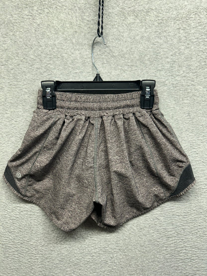 Lululemon Hotty Hot Short II Long 4" Size 2 Heather Lux Multi Black / Heathered Black