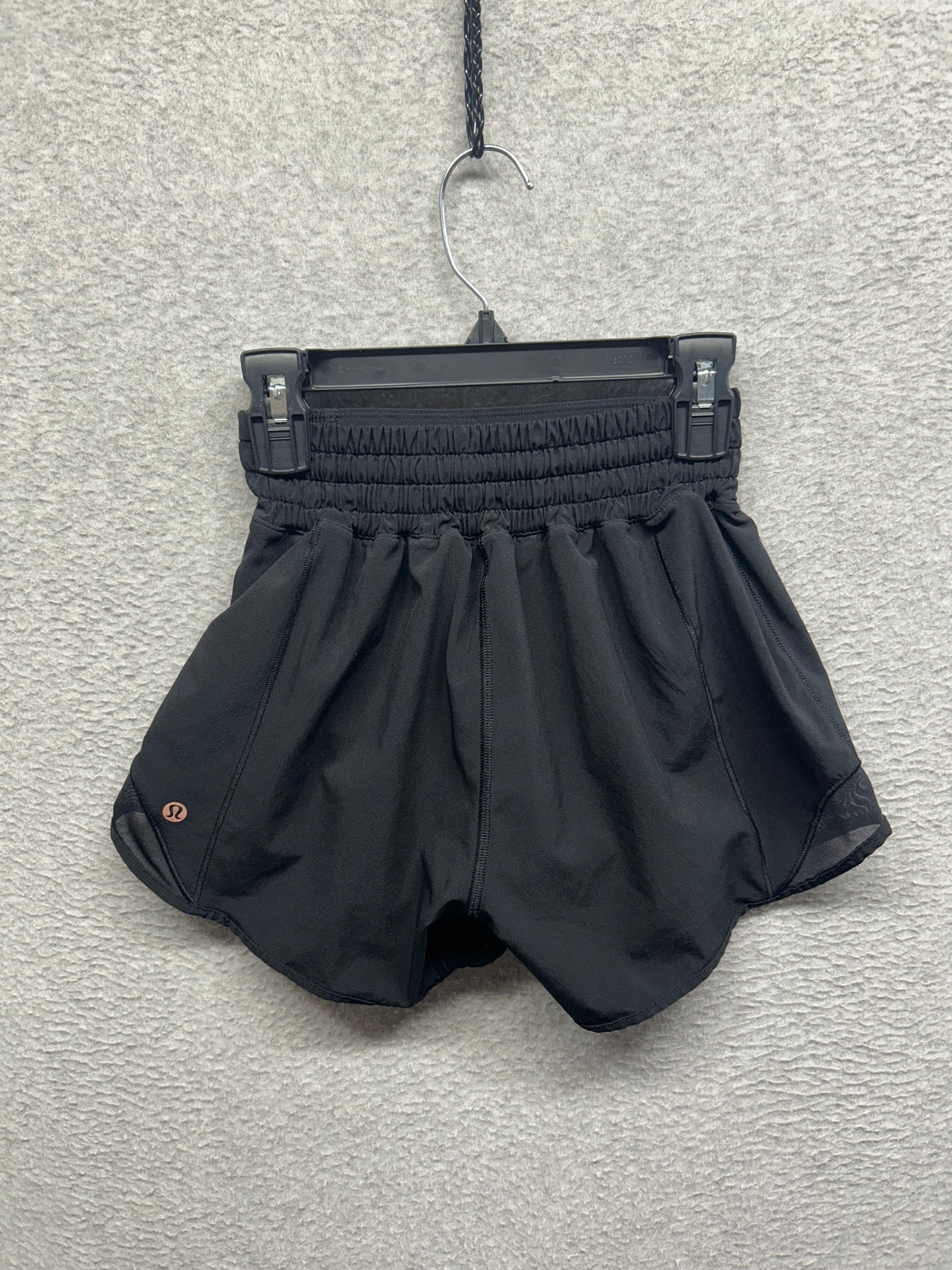 Lululemon Hotty Hot High-Rise Lined Short 4" Graphic Size 0 Black / PANTONE 8042 C