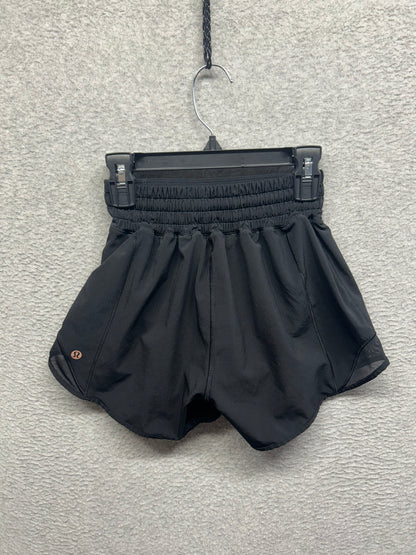 Lululemon Hotty Hot High-Rise Lined Short 4" Graphic Size 0 Black / PANTONE 8042 C
