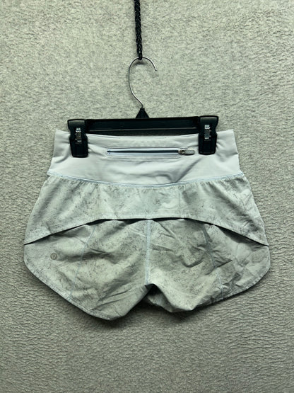 Lululemon Speed Up Mid-Rise Lined Short 4" Size 0 Gravel Dust Pastel Blue Multi / Pastel Blue