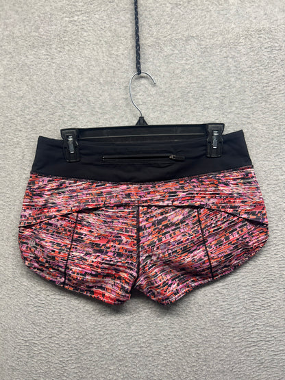 Lululemon Speed Up Short 2.5" Size 6 Flash Pleat Orange Multi / Black