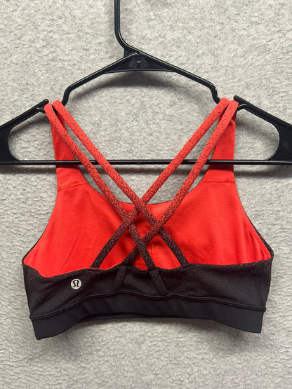 Lululemon Energy Bra Size 6 Ombre Speckle Stop Jacquard EB Black Thermal Red
