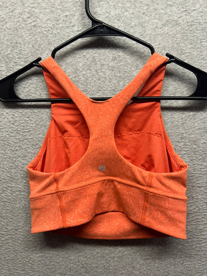 Lululemon Wunder Train Long-Line Bra Size 8 Crunch Warm Coral