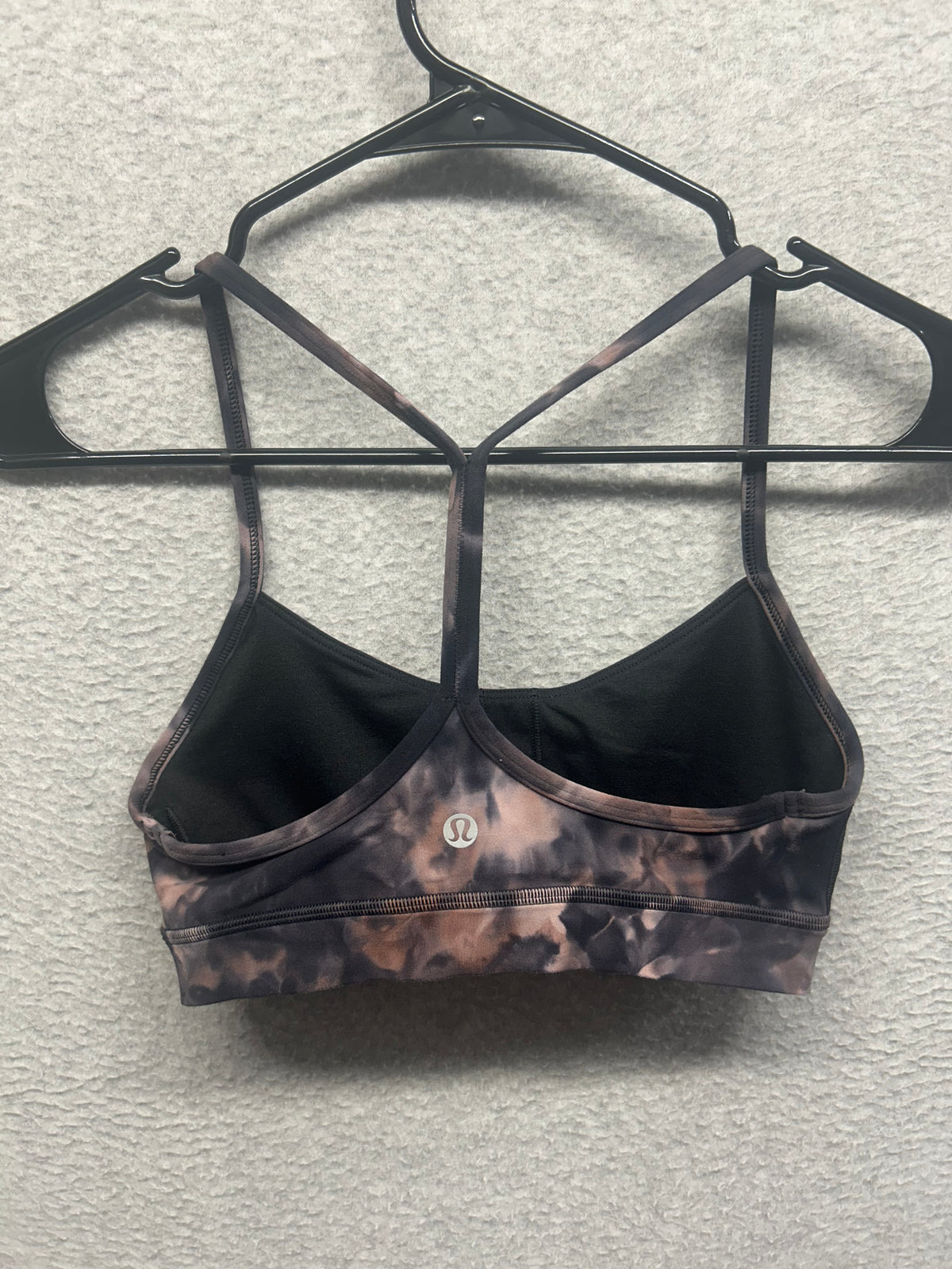 Lululemon Flow Y Bra Nulu Size 4 Diamond Dye Graphite Grey Pink Pastel