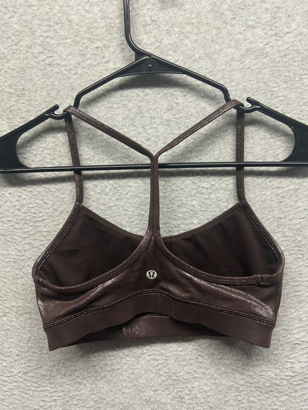 Lululemon Flow Y Nulu Bra Shine Size 4 Radiate Foil Print French Press