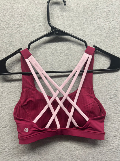 Lululemon Free to Be Serene Bra Size 4 Pomegranate / Peony Pink