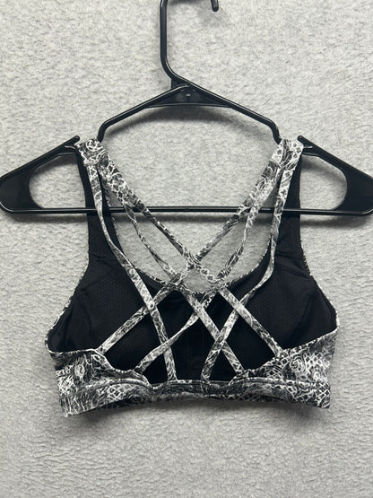 Lululemon Free To Be Serene Bra Size 6 Serigraph Starlight Black Multi