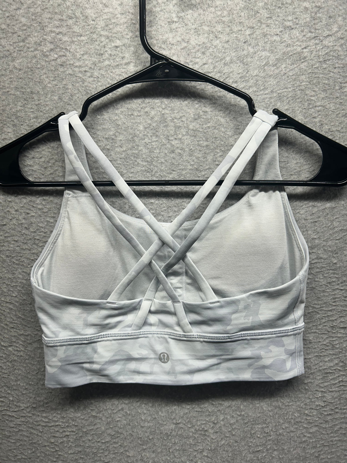 Lululemon Energy Bra Long Line Size 6 Incognito Camo Alpine White Multi