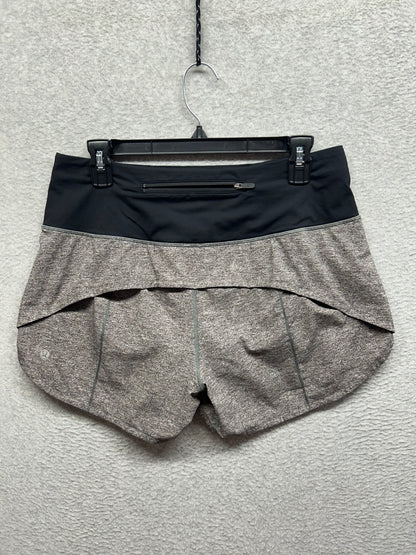 Lululemon Speed Up High-Rise Short 4" Long Size 8 Heather Lux Multi Black / Black