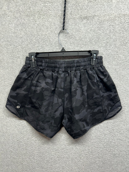 Lululemon Hotty Hot Short II Long 4" Size 8 Incognito Camo Multi Grey / Black