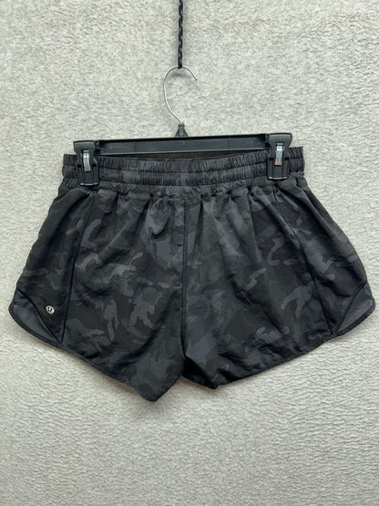 Lululemon Hotty Hot Short II Long 4" Size 8 Incognito Camo Multi Grey / Black