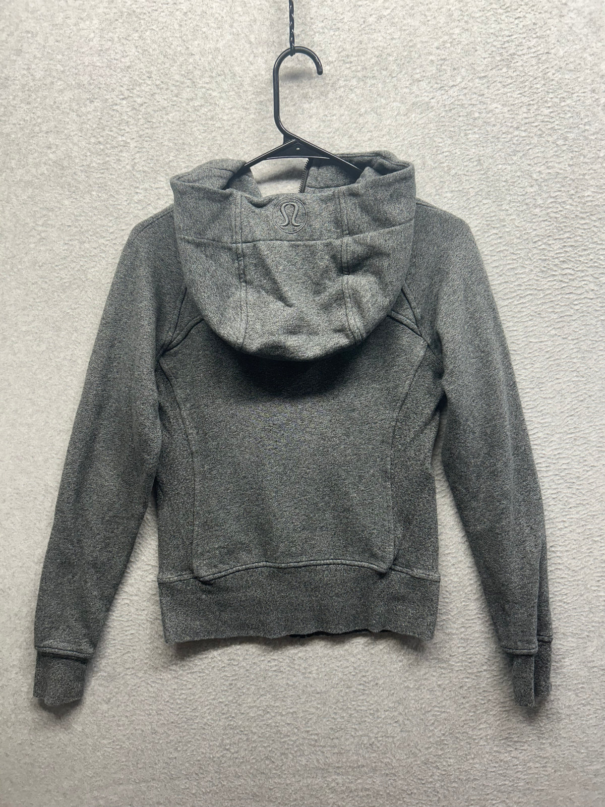 Lululemon Scuba Hoodie Light Cotton Fleece Size 4 Heathered Speckled Black