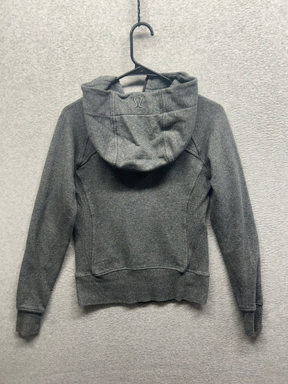 Lululemon Scuba Hoodie Light Cotton Fleece Size 4 Heathered Speckled Black