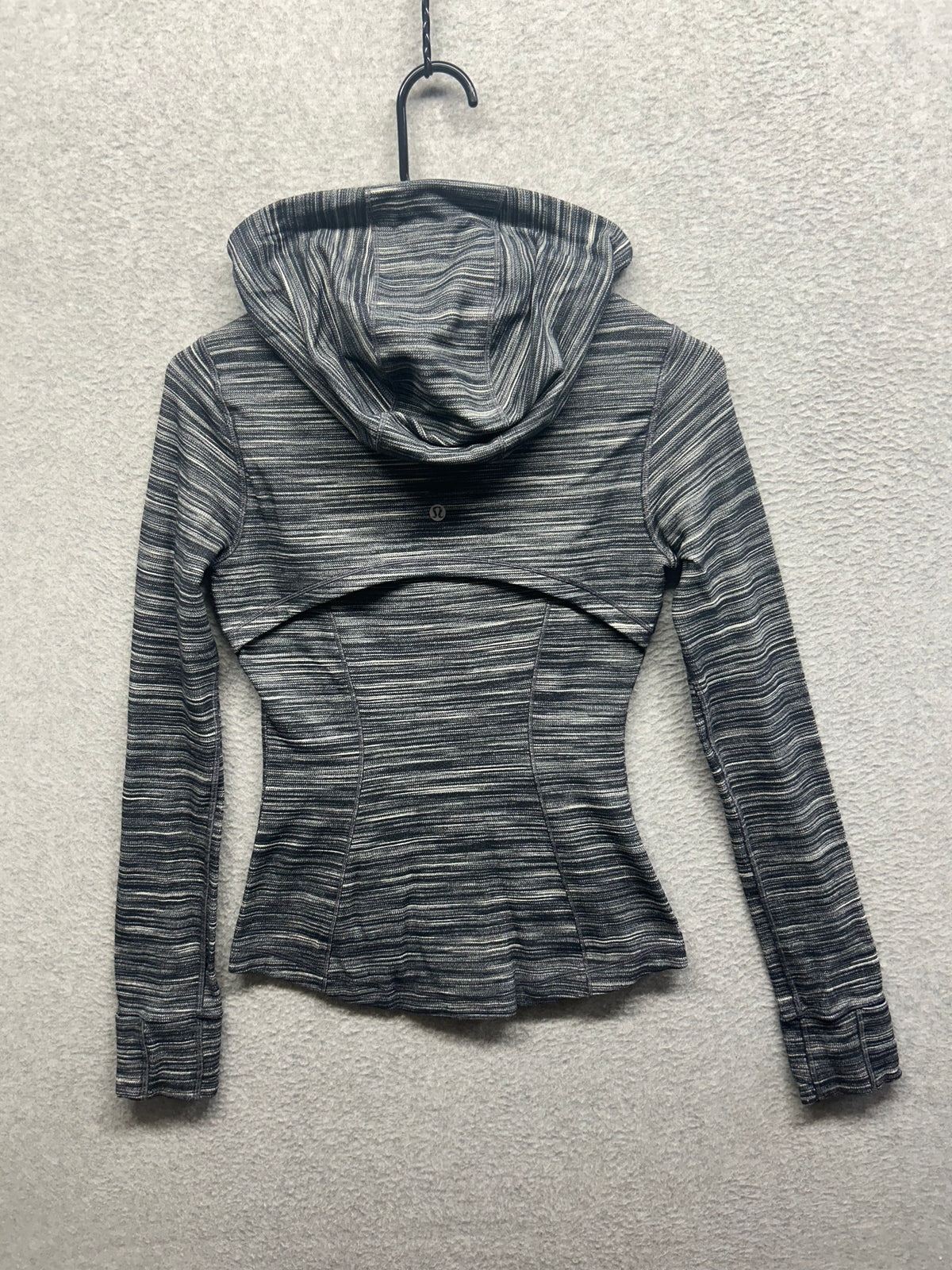 Lululemon Hooded Define Jacket Nulu Size 4 Heathered Black / White / Black