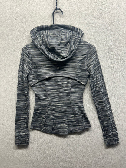 Lululemon Hooded Define Jacket Nulu Size 4 Heathered Black / White / Black
