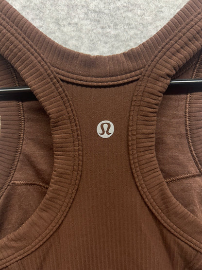 Lululemon Ribbed Nulu High-Neck Yoga Bra Light Support, B/C Cup Size 6 Java
