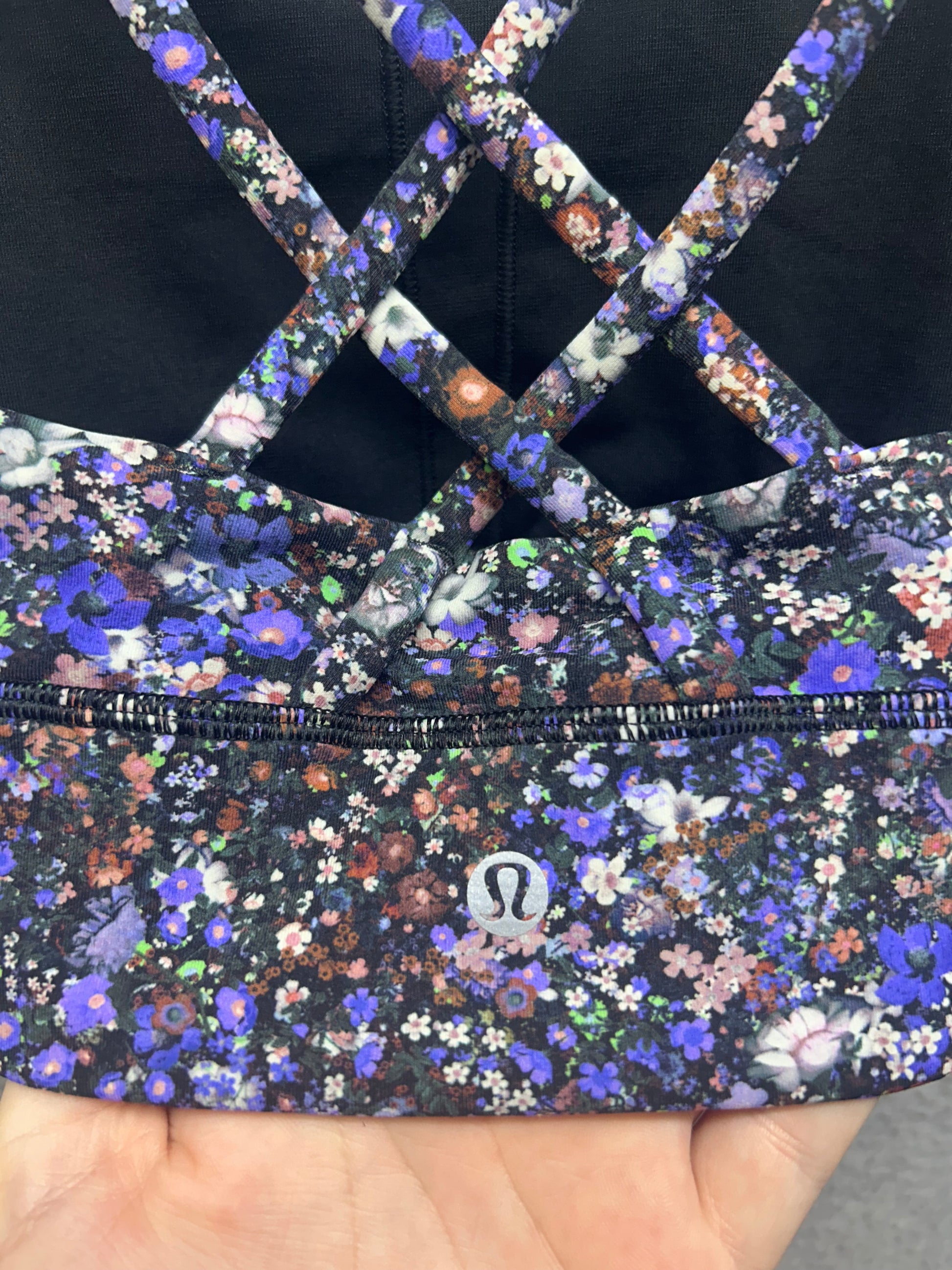 Lululemon Energy Longline Bra Medium Support, B–D Cups Size 6 Flower Burst Multi