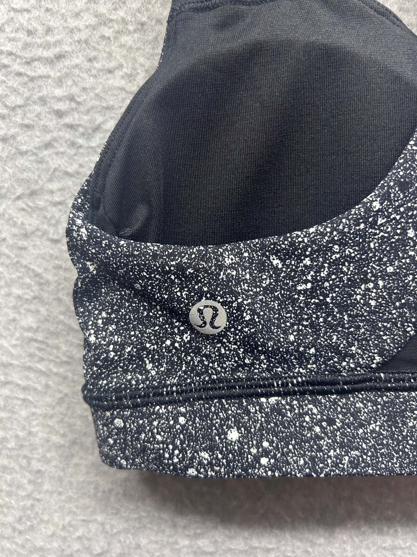 Lululemon Invigorate Bra Size 6 Luminesce Splatter White Black / Black