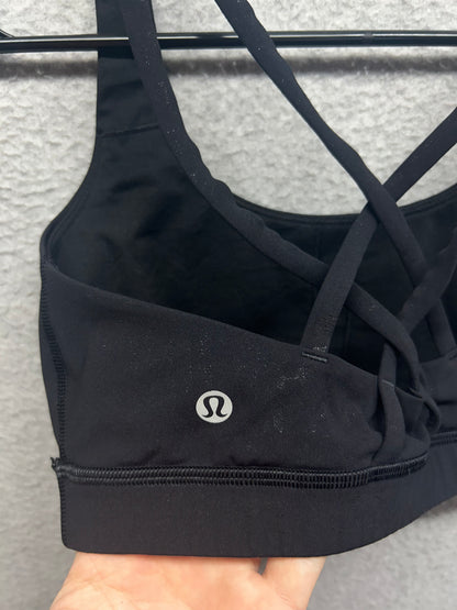 Lululemon Energy Bra Manifesto Size 6 20YR Manifesto Foil Black Black