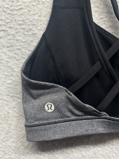 Lululemon Free To Be Serene Bra Size 6 Heathered Black / Black