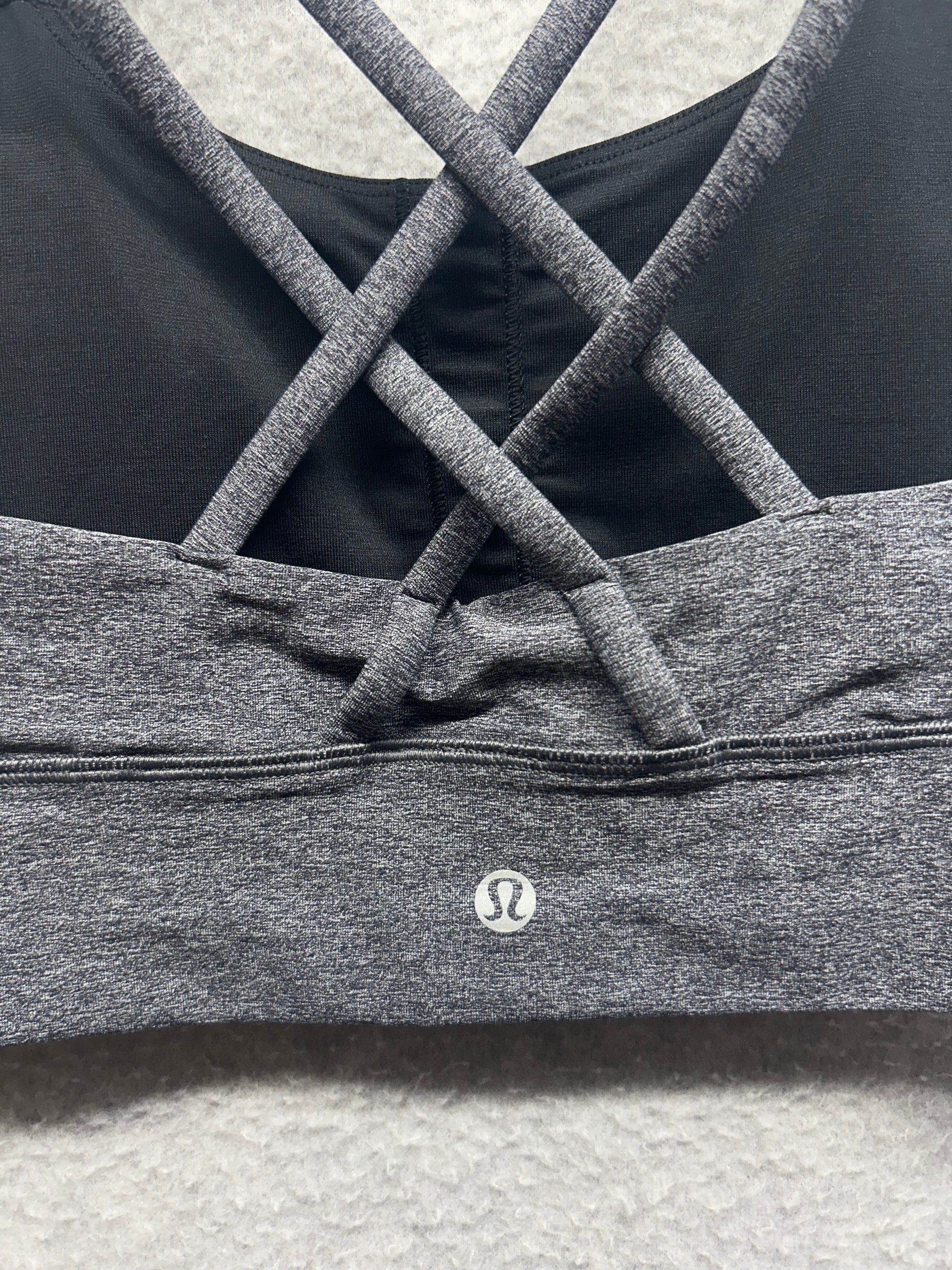 Lululemon Energy Bra Long Line Size 6 Heathered Black
