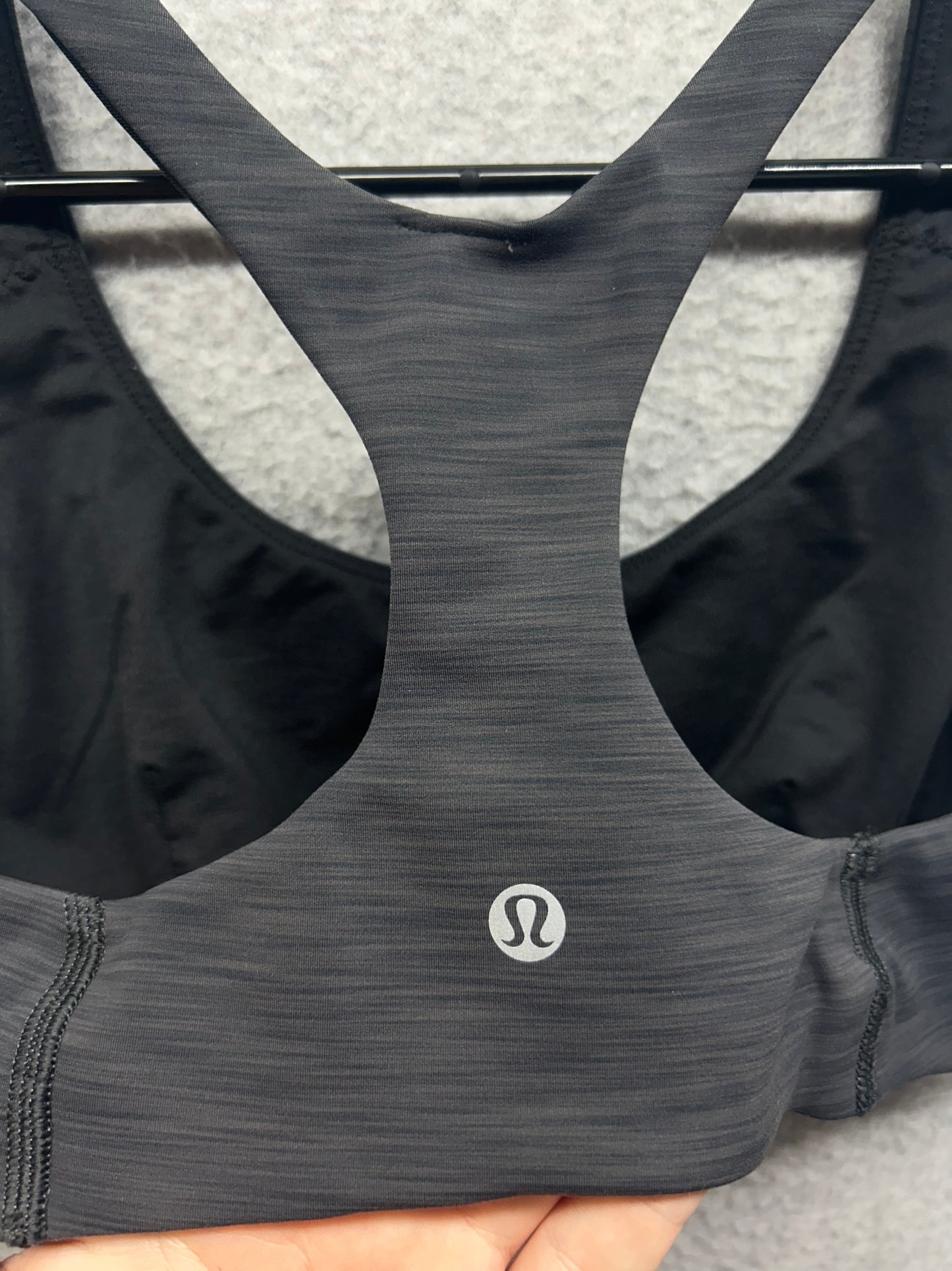 Lululemon Wunder Train Bra Medium Support, C/D Cup Size 8 Heathered Graphite Grey