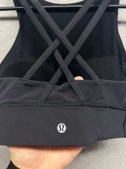 Lululemon Energy Bra High Neck Long Line Tough Size 8 Black