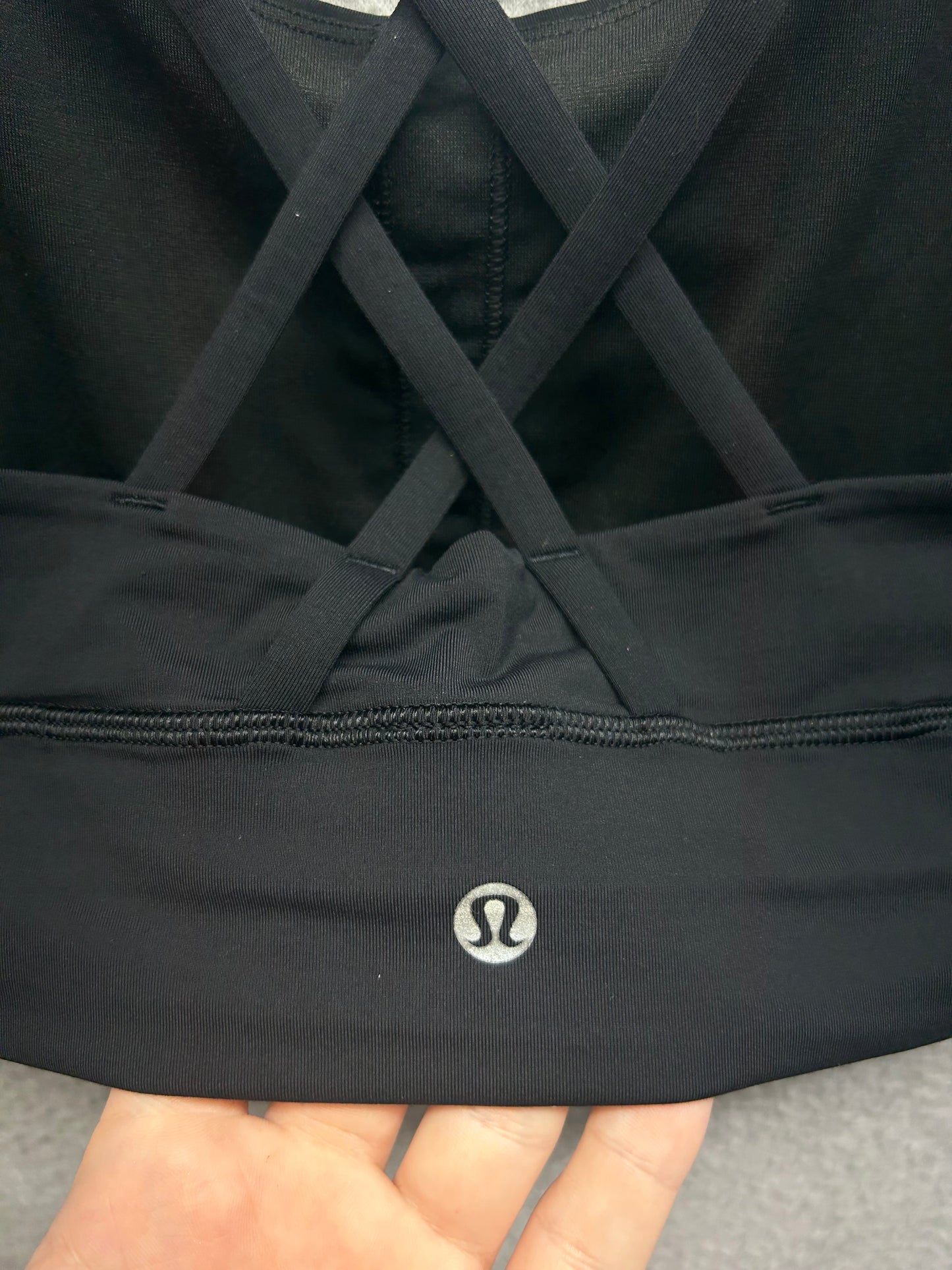 Lululemon Energy Bra Long Line Size 10 Black
