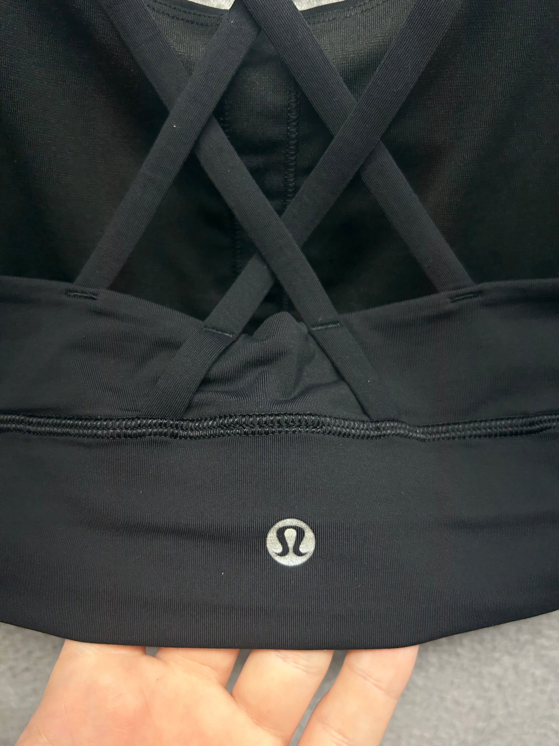 Lululemon Energy Bra Long Line Size 10 Black
