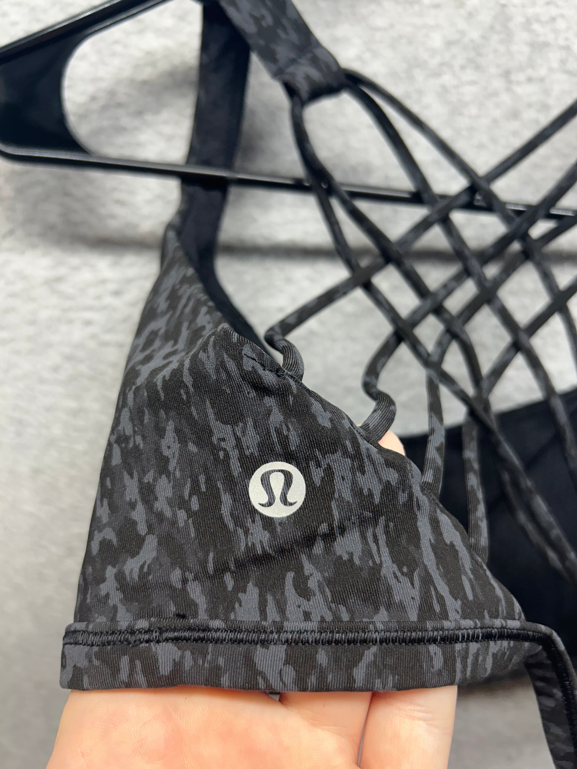 Lululemon Free to Be Bra Size 10 Wild Light Support, A/B Cup - Leopard Camo Deep Coal Multi