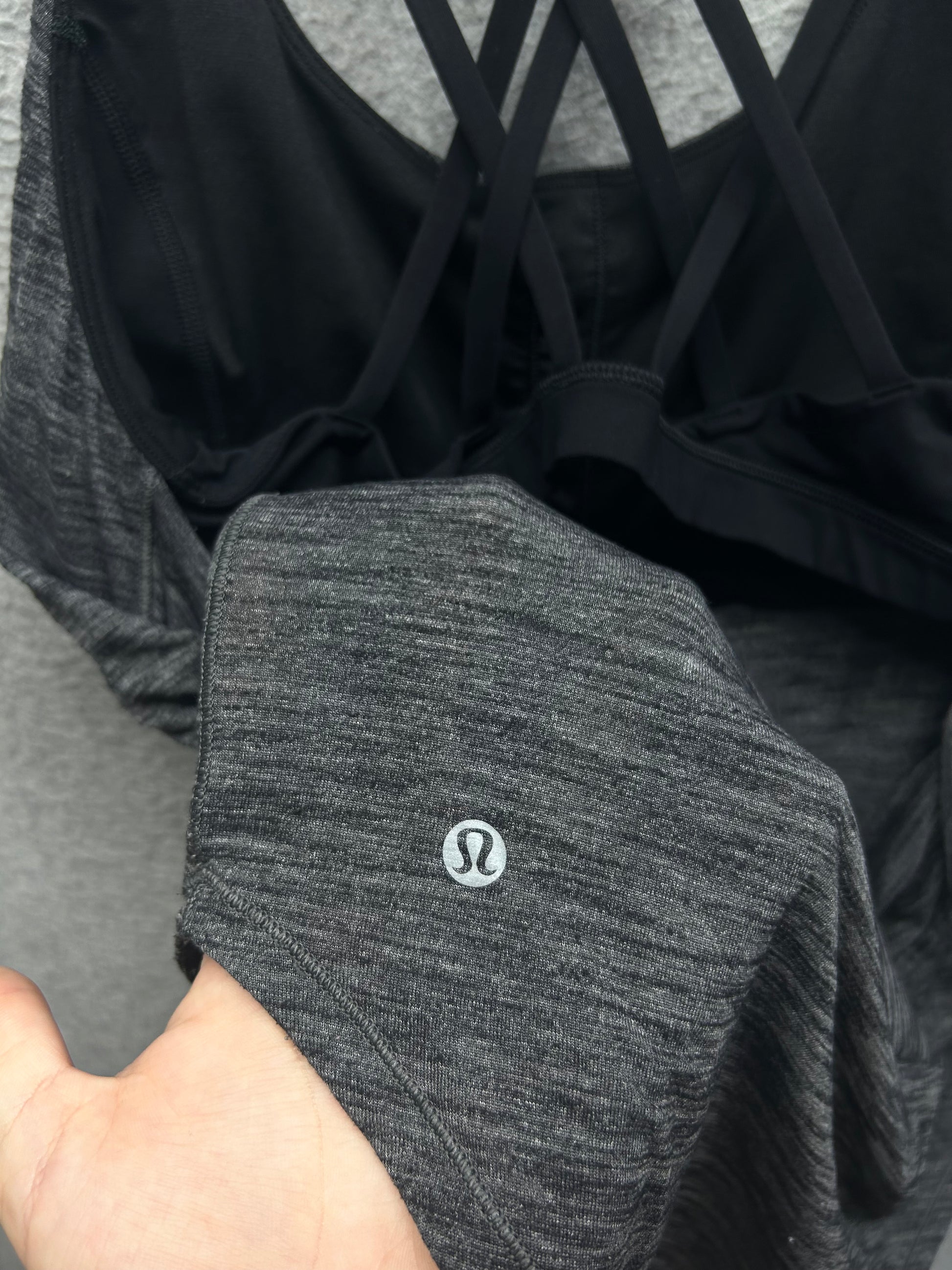 Lululemon Free To Be Serene Tank (2 In 1) Medium Support For C/D Cup Size 12 Heathered Black