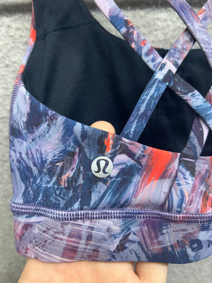 Lululemon Energy Bra Medium Support, B–D Cups Size 2 Atmospheric Purple Multi