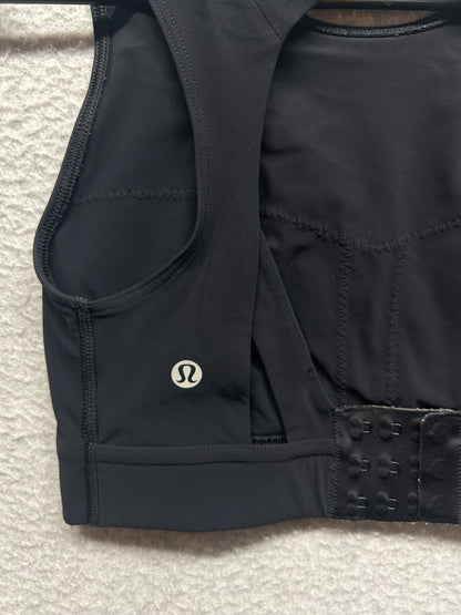 Lululemon Strong Front Bra Medium Support, B/C Cups Size 4 Black