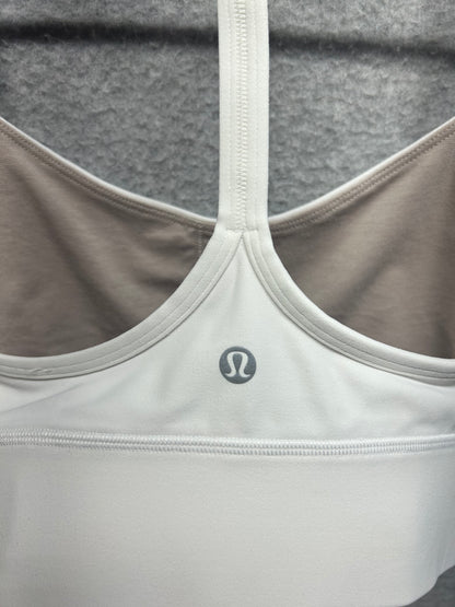 Lululemon Flow Y Nulu Longline Bra Light Support, A–C Cups Size 4 White