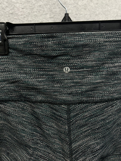 Lululemon Wunder Under Crop II Size 6 Diamond Jacquard Space Dye Green Slate