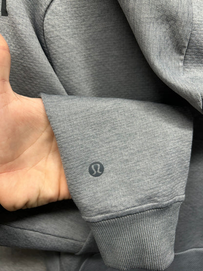 Lululemon Textured Tech Hoodie Size M Heathered White Opal / Rhino Grey
