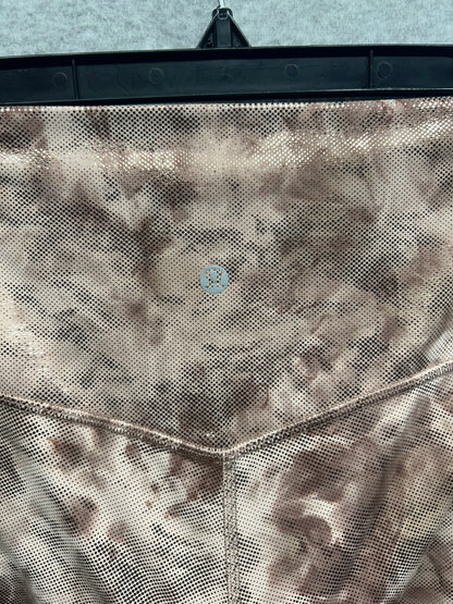 Lululemon Align High-Rise Pant 25" Shine Size 6 Diamond Dye Misty Shell Cacao Diffuse Dot Foil