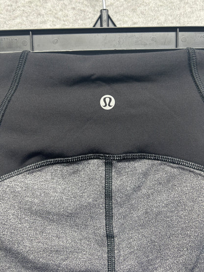 Lululemon Train Times Crop (17") Size 6 Heathered Black / Black