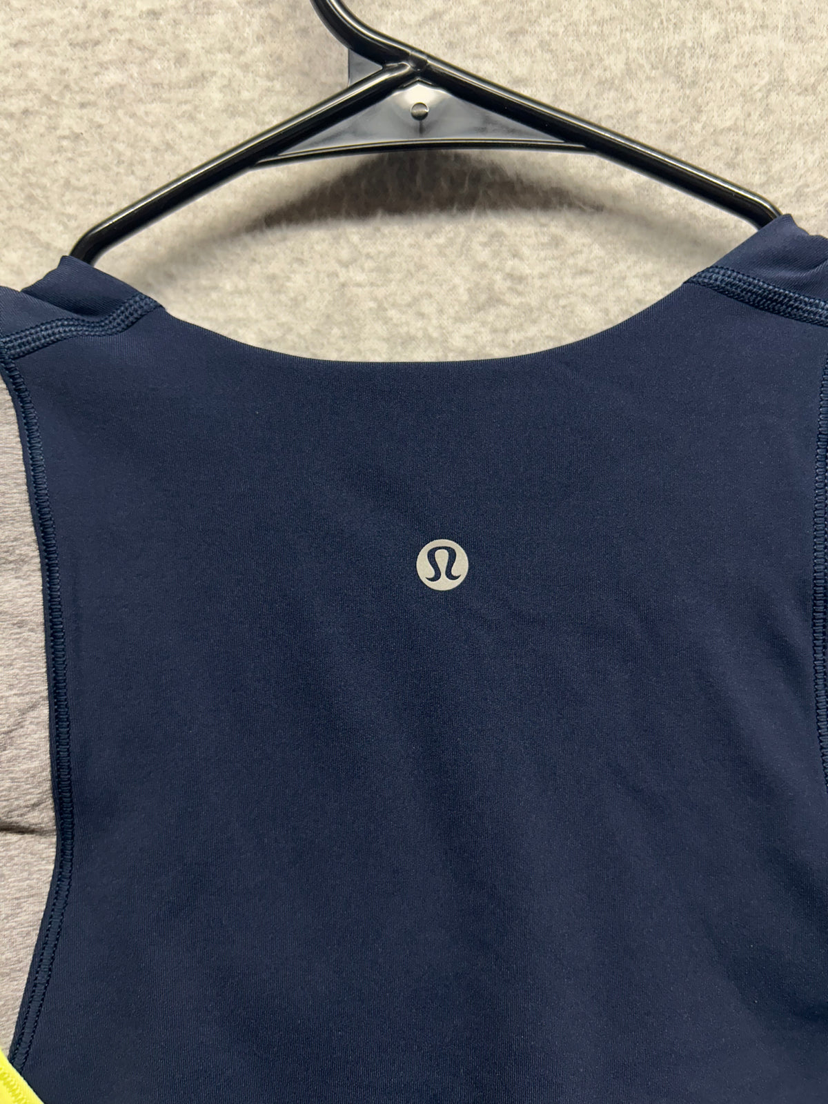 Lululemon Kick Serve Sweat Bra Size 6 True Navy / Heathered Slate / Sheer Lemon