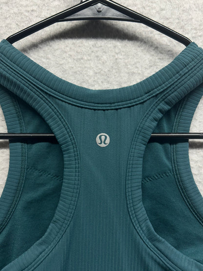 Lululemon Ribbed Nulu Racerback Yoga Tank Top Size 2 Green Jasper