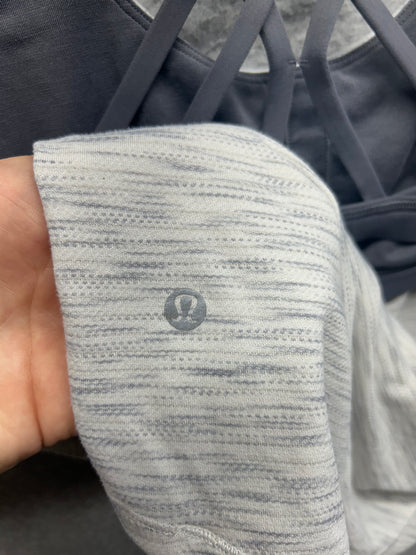 Lululemon Slay The Studio 2-In-1 Tank Medium Support B/C Cup Size 4 Tiger Space Dye Hail White / Titanium