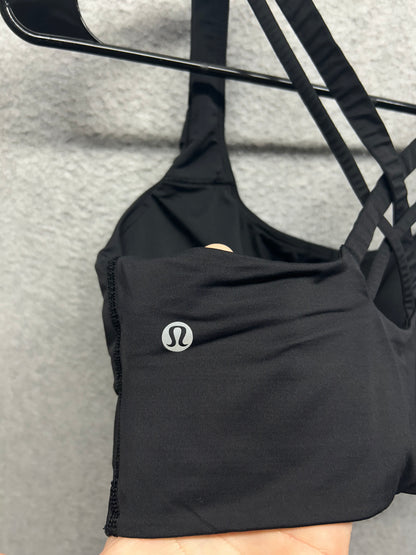 Lululemon Energy Longline Bra Medium Support, B-D Cups Evolve Size S Black
