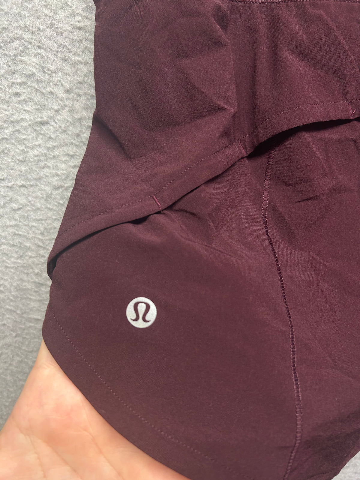 Lululemon Speed Up Short Long 4" Updated Fit Size 6 Cassis