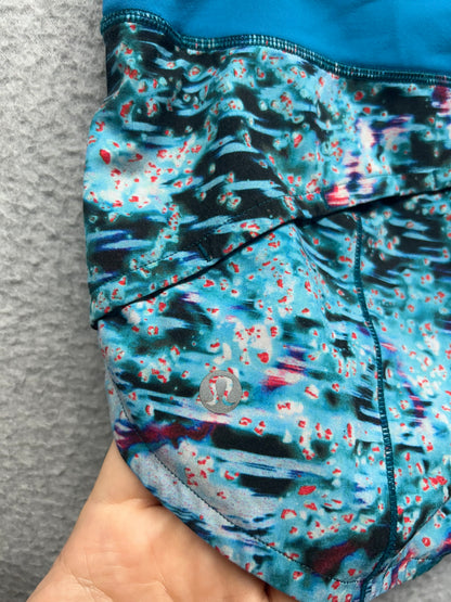 Lululemon Speed Up Short 2.5" Size 2 Quick Start Multi / Hawaiian Blue