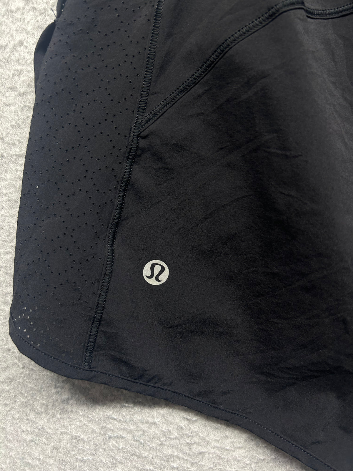 Lululemon Real Quick Short Perforated 3.5" Size 6 Black